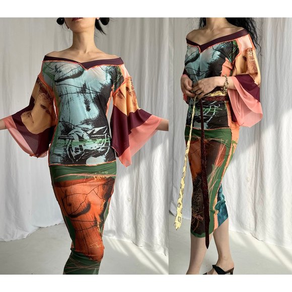 jean paul gaultier Maille kimono style mesh dress - Picture 8 of 12